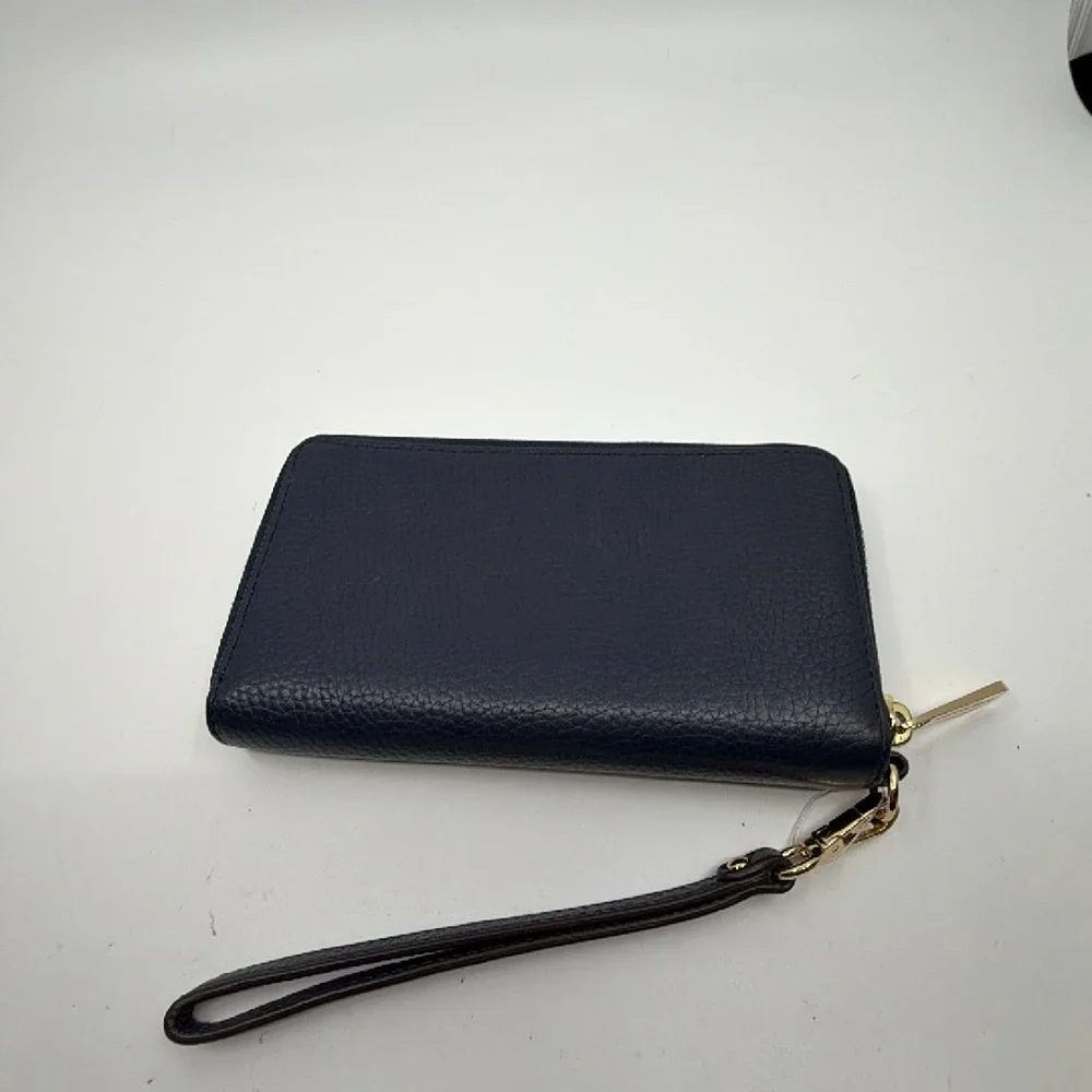 Michael Kors Jet Set Travel Continental Blue Pebbled Leather Wallet